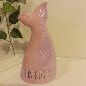 NIB Rae Dunn Pink Lustrous Ceramic SUN KISSED Mermaid Tail